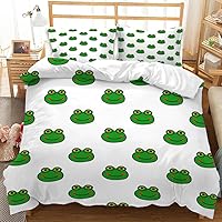 Vista 8 de Juego de funda de edredón Kawaii con diseño de rana de dibujos animados para niños, tamaño individual, con estampado de notas musicales y nubes
