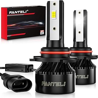 9012 LED Headlight Bulb, 20000 Lumens 600% Brighter, 9012 Headlight Bulb 6500K Cool White CSP LED Headlights Conversion Kit Halogen Replacement, Pack of 2