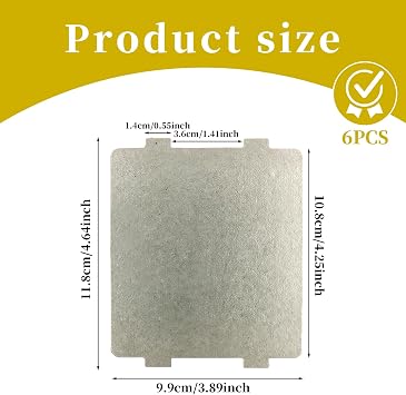 6 Pcs Microwave Waveguide Cover,Universal Mica Sheet Wave Guide Plate,Oven Repairing Parts Inside Replacement Kit,for All or Other Home Accessories Oven Guards Component Trim to Size(108 * 99mm)