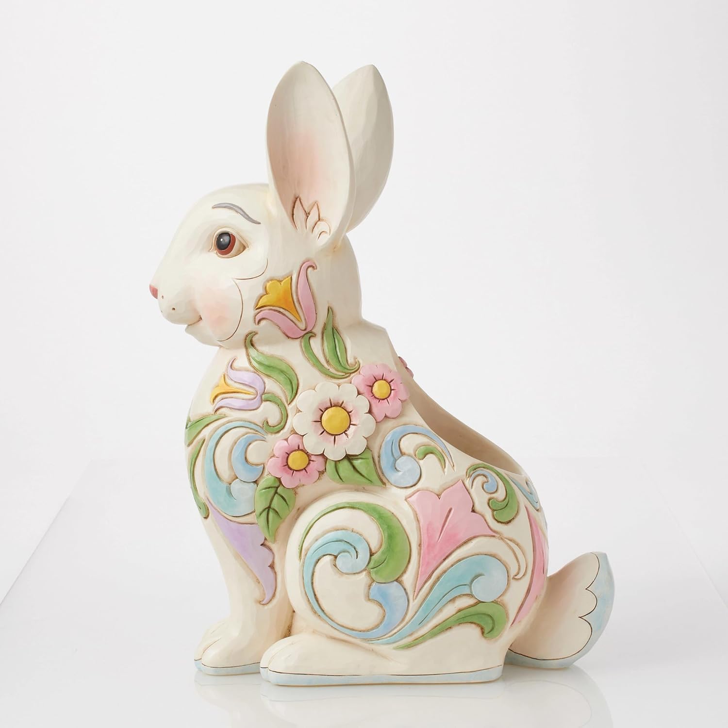 Floral Rabbit Planter in White by Enesco Gift