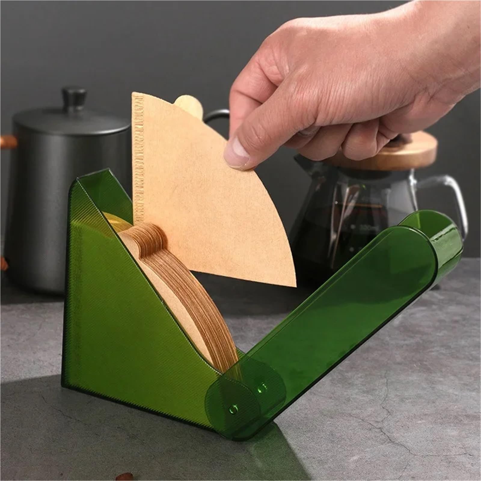 2 Stück handgebrühter Kaffeefilterhalter aus ABS mit großem Fassungsvermögen, staubdichte Aufbewahrungsbox Deckel, Filterpapier-Aufbewahrungsbox, Kaffee-Werkzeuge Für Kaffeebar(White)