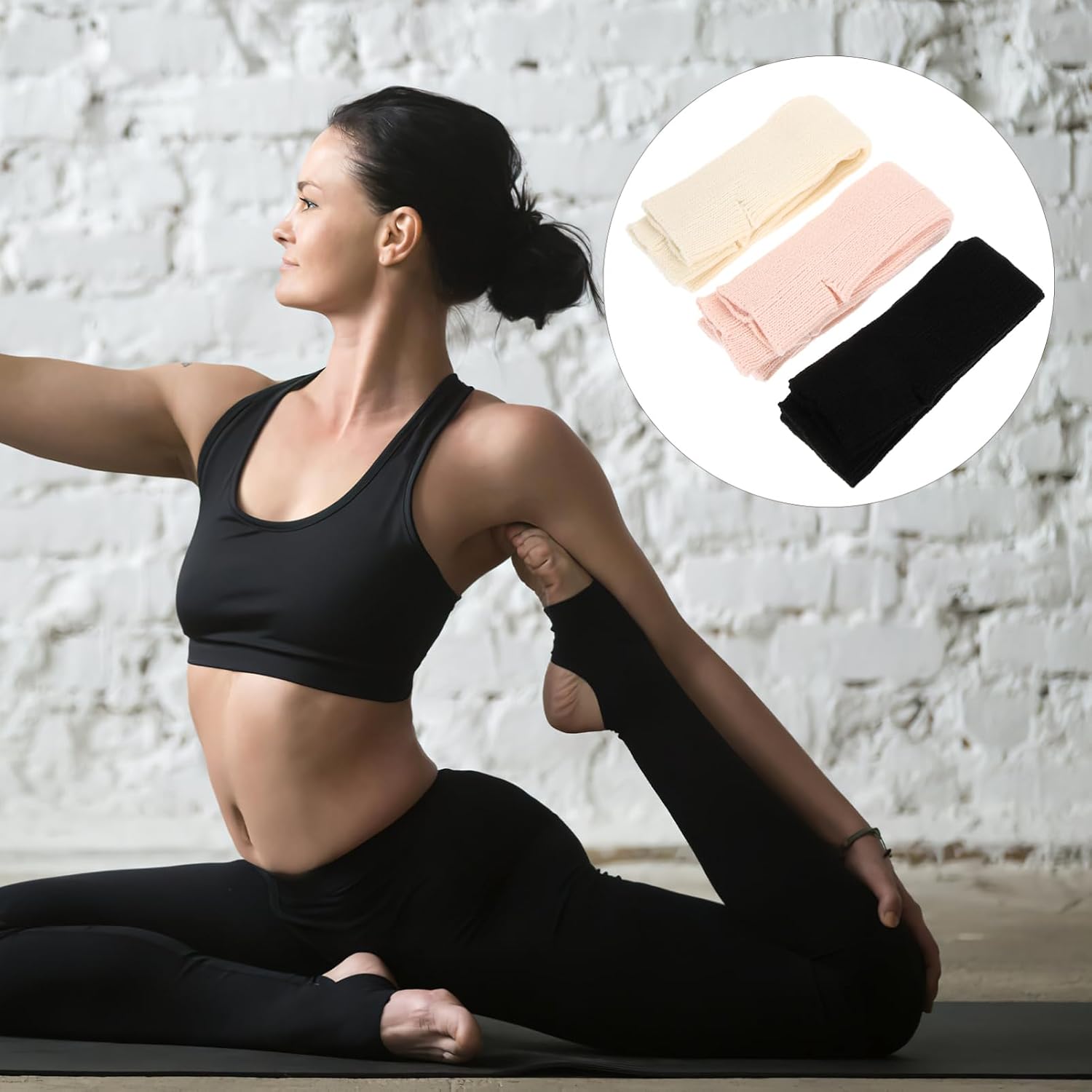 3pairs Ballet and Yoga Leg Warmers for Women Warm and Comfortable Knit Leg Warmers for for Dance Gym and Daily Wear Nude
