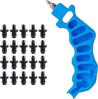 2-in-One Drip Irrigation Tubing Hole Punch with 20 PCS Plugs，Used for 1/4-inch Accessory Launcher Plug-in Drip Nozzle System(Blue 1pcs