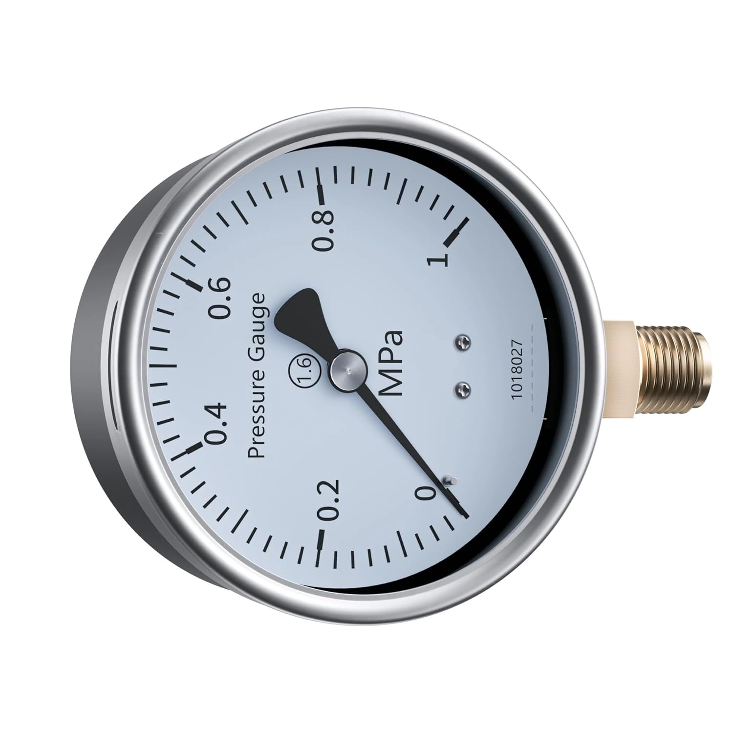 1pcs Small Pointer Mechanical Pressure Gauge 60/100mm Dial M14*1.5 Analog Pressure Gauges Radial 304SS Water Oil Pressure Meter(Iron Shell 60mm 2.5G,0-1.6Mpa)