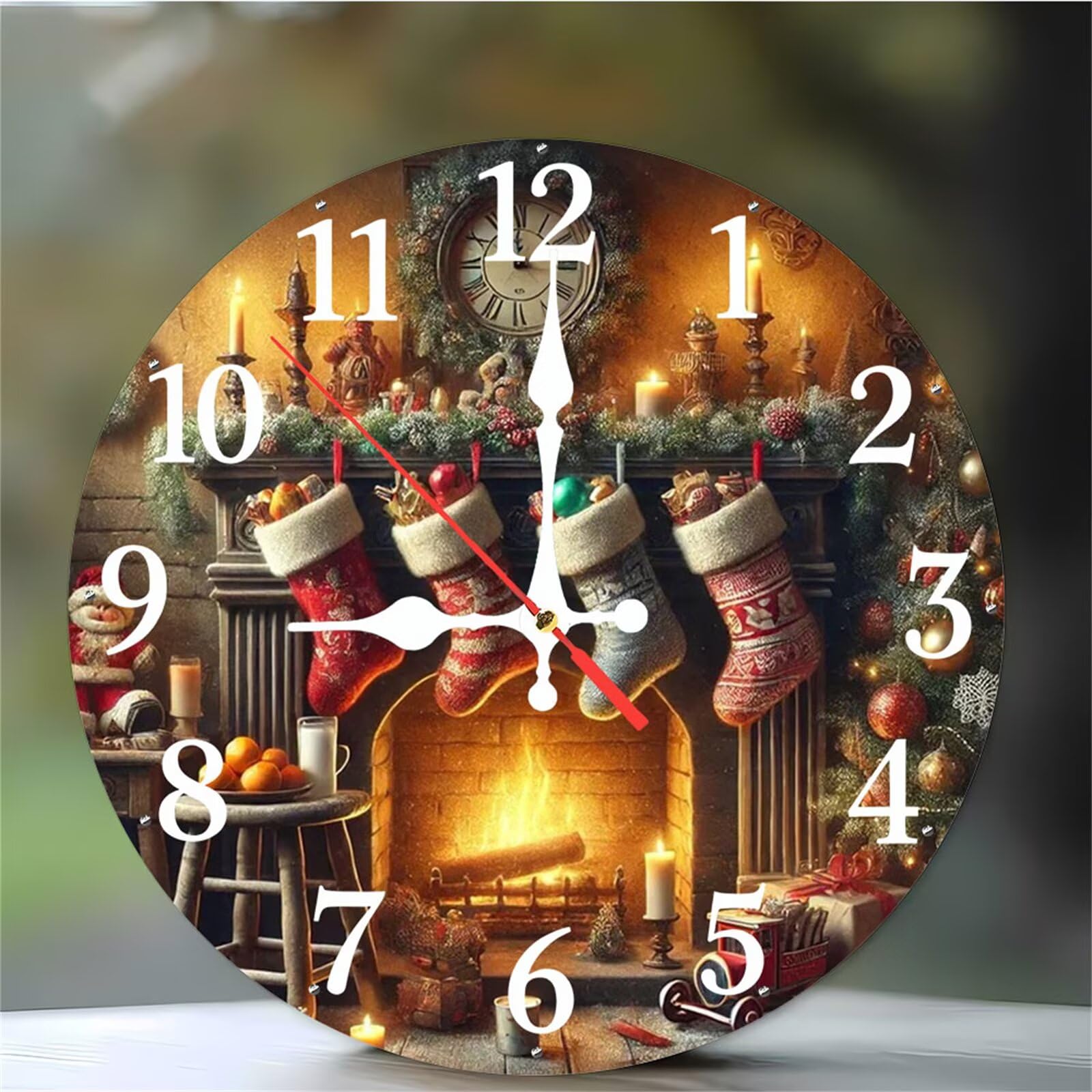 Horloge murale silencieuse de 30 cm avec mouvement quartz et chiffres arabes lisibles