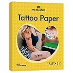 MECOLOUR Printable Temporary Tattoo Paper 8.5X11-10 sets for Inkjet printer DIY Image Transfer Decal Paper for Skin, For Celebrate Festivals, Parties, Birthday Bashes,New Year
