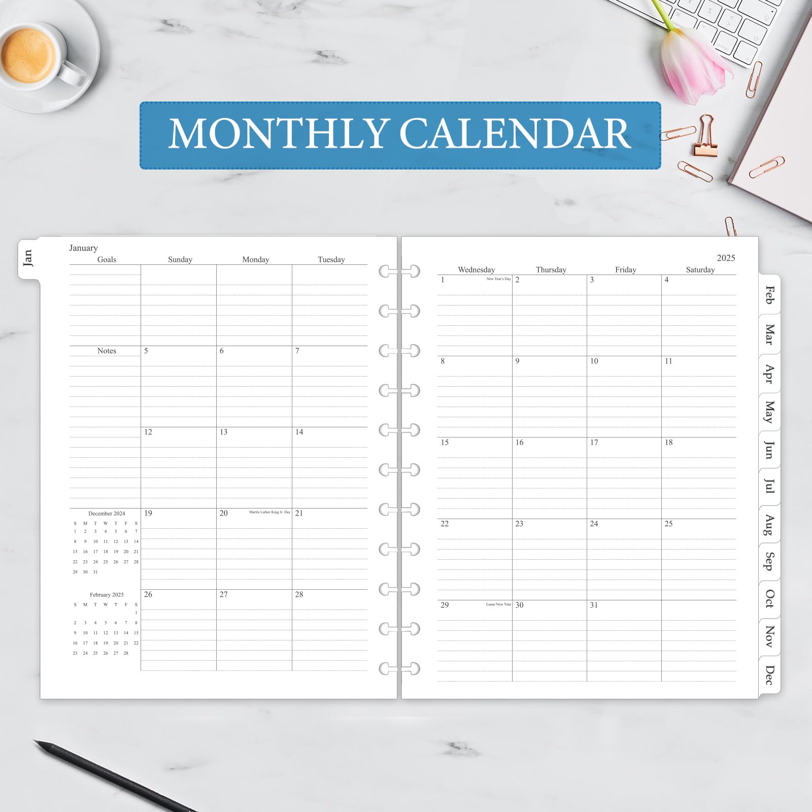 2026 Monthly Planner Refill A4 Letter Size Planner Inserts - View #4