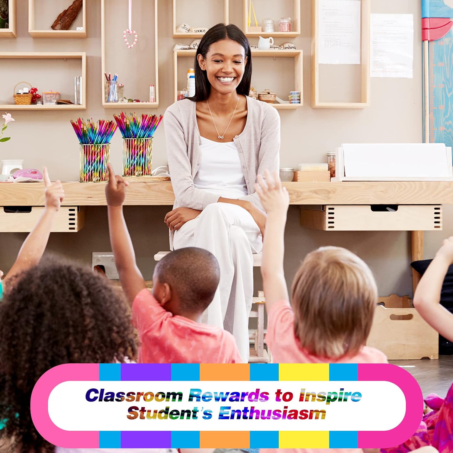 96 Pieces Rainbow Color Pencils 4 in 1 Rainbow Pencils Wooden Colored Pencils Multi Colored Pencil for Kids Home Office School Classroom Supplies : Office Products