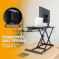 Vista 4 de Convertidor de escritorio de pie de 32 pulgadas, elevador de pie ajustable en altura para oficina en casa, elevador de escritorio de pie, mesa