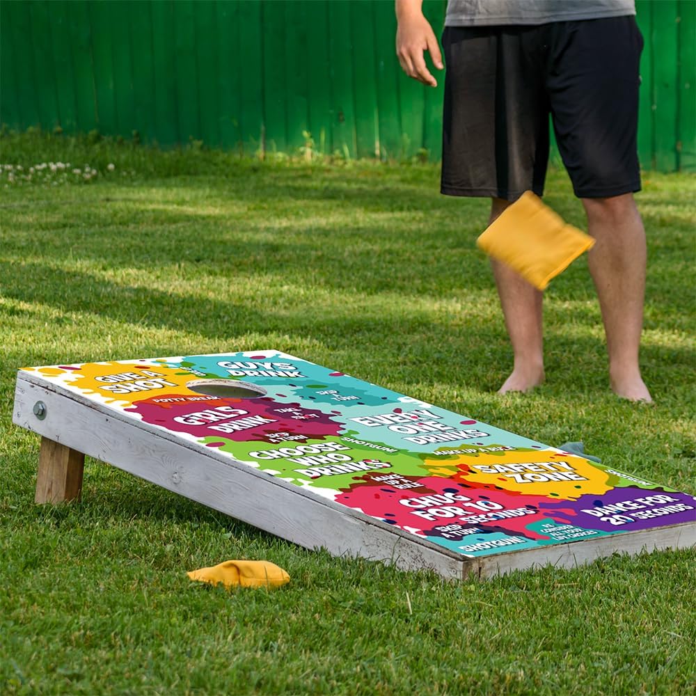 Set of 2 Cornhole Wraps for Boards Vinyl Decals - Drinking Games in Boards - Corn Hole Bean Bag Toss Wrap Stickers Skins (Boards Not Included)