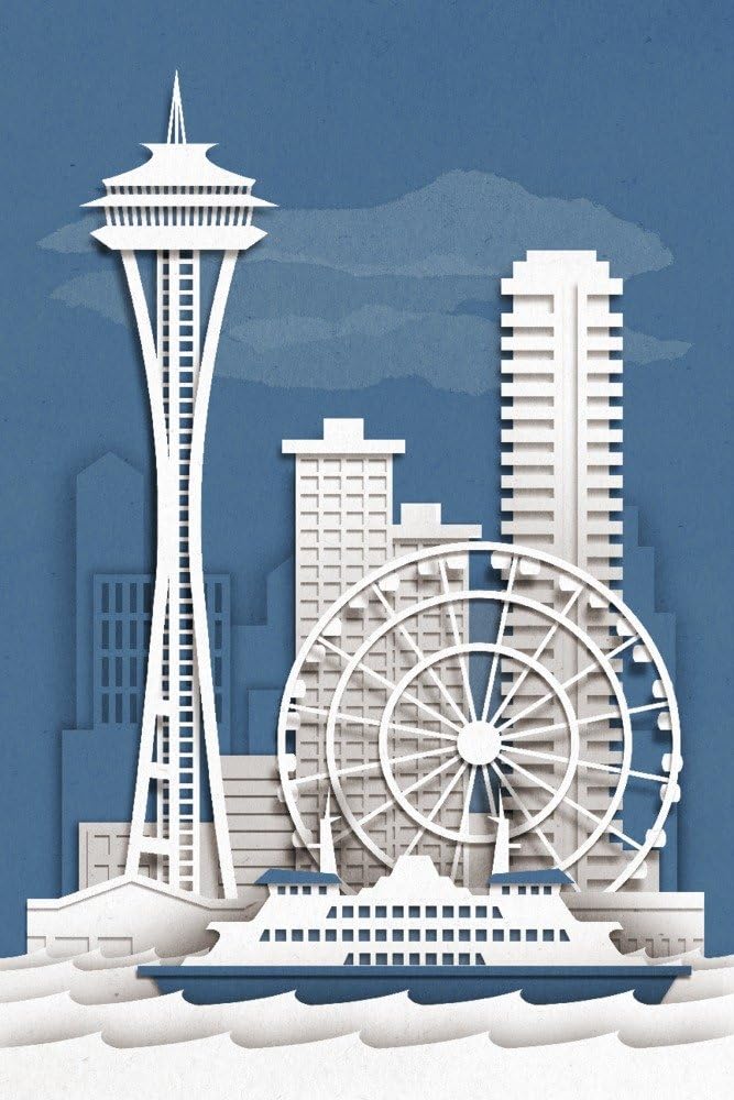 Seattle, Washington, Shadowbox (Giclee Gallery Print, 16x24