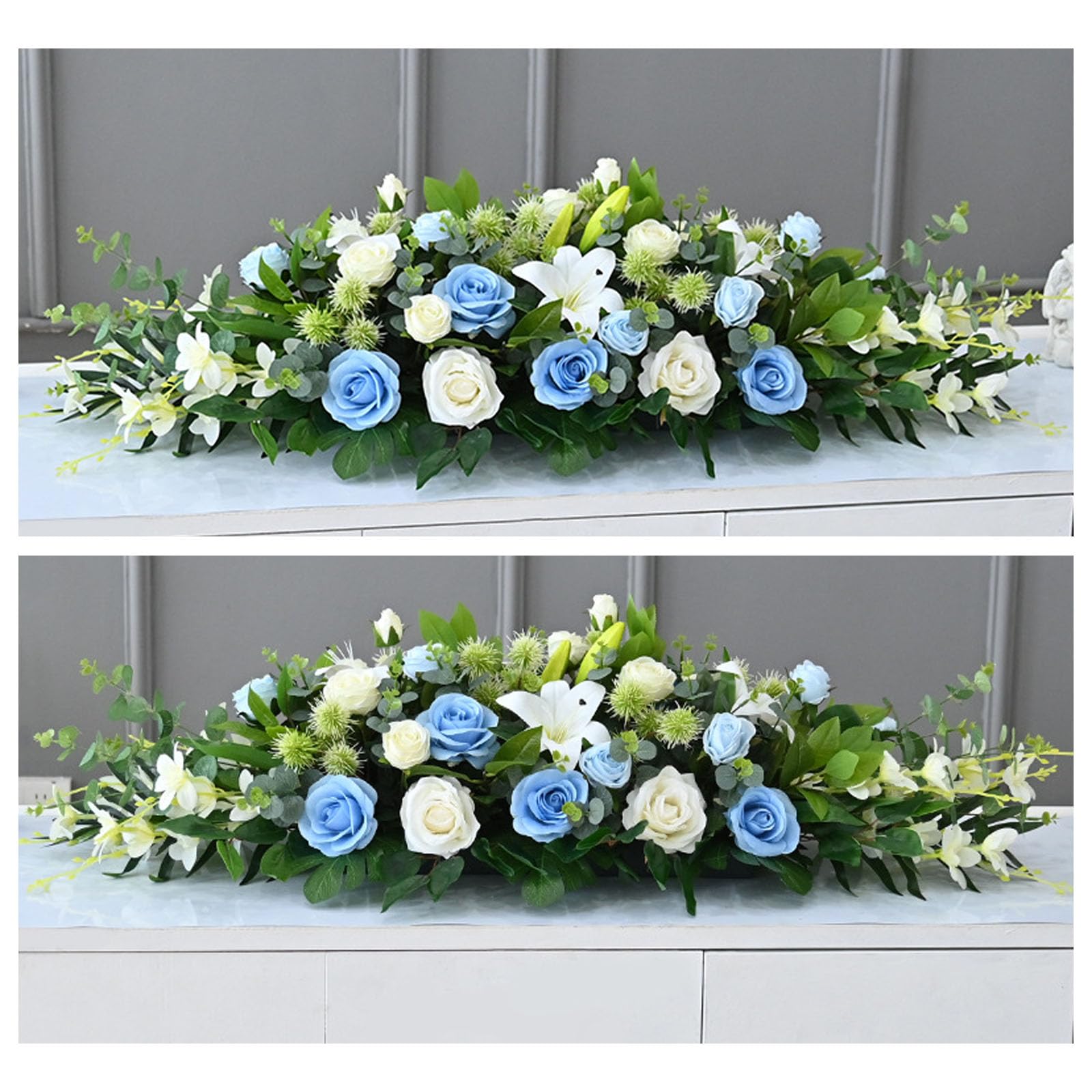 Office Lobby Floral, Corporate Meeting Table Decor, Business Event Arrangement, Stylish Faux Floral Decoration For Office Venues, Corporate Meeting(Size:100×40×25cm (39.37×15.75×9.84in),Color:D-2 Pcs)