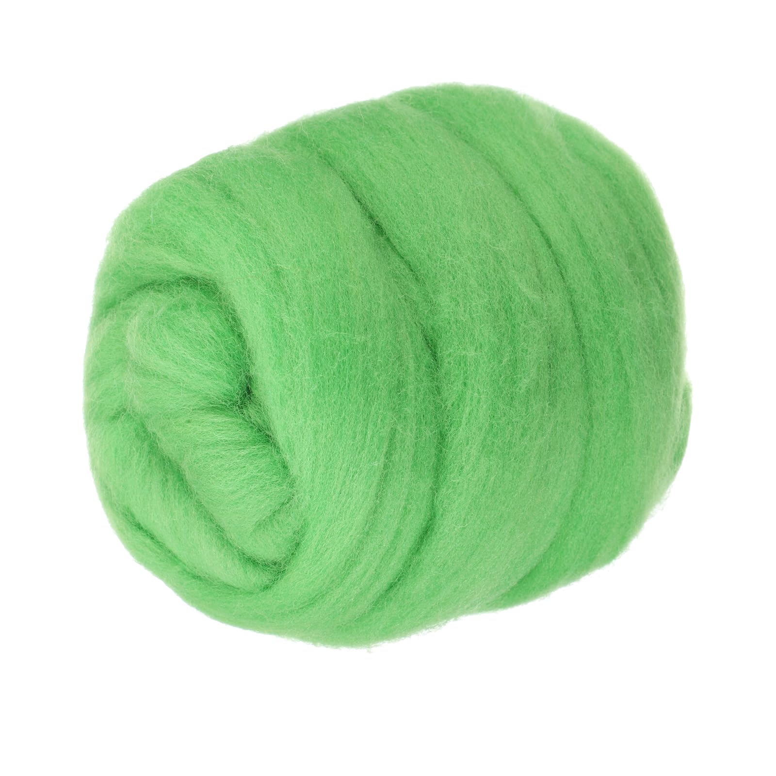 PATIKIL Wool Roving Yarn, 80G/2.82OZ Soft Felting Wool Pure Chunky Roving Yarn Bulk for Needle Felting Knitting Blanket Spinning Weaving DIY Craft, Light Grass Green