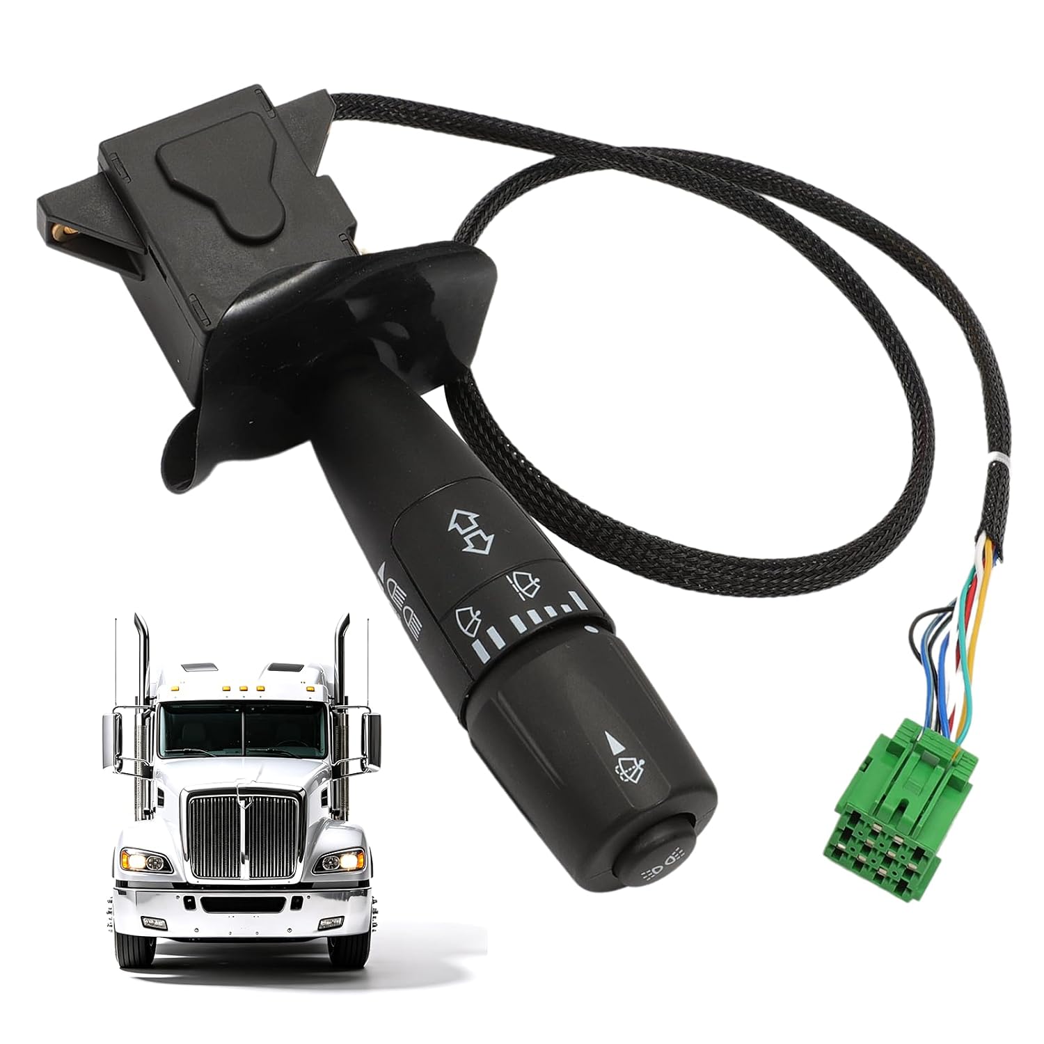 P276221 P271067 Turn Signal Multifunction Switch 8-Wire for Peterbilt 379 389, for Kenworth T680 T880 Replace P27-6221, TRW480791 |Turn Signal Control | Ligit Control | Wiper Control