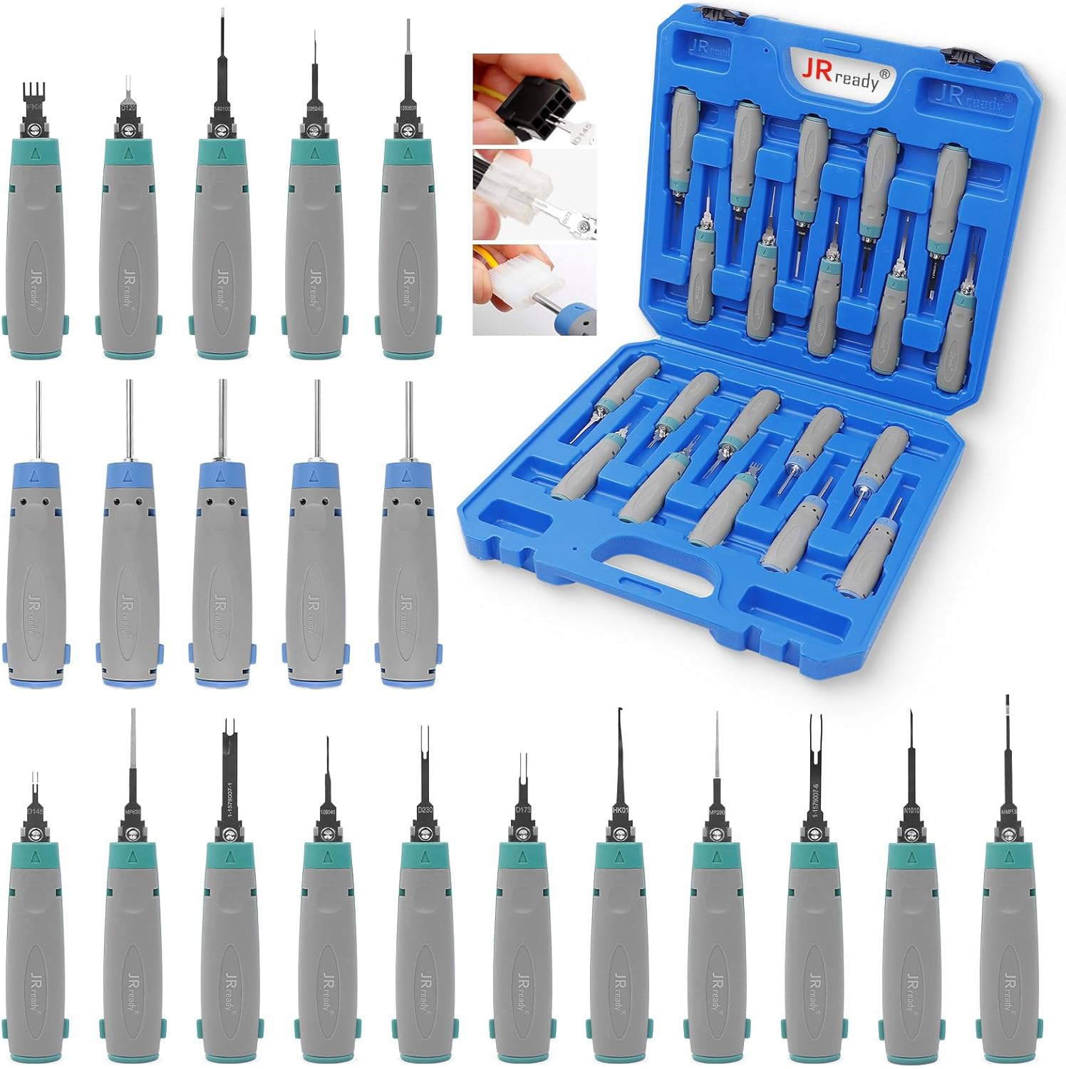 JRready Molex Pin Extractor Tool Universal Connector Pin Removal Tool Kit for AMP TE Metri-Pack Molex .062 .093 Mini-Fit Connectors Computer & Electronics Terminal Repair Release Tool JRconDRK00A20-03