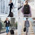 Sac à dos Rolling, Grand sac à dos avec roues pour hommes 17 inch Portable Sac à dos de voyage à roulettes Sacs à ordinateur portable à bagages Valise Business College Computer Bag, Noir
