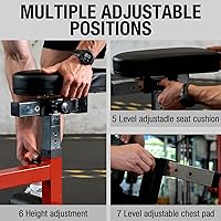 Vista 6 de Mikolo Máquina de remo sentada con placa para gimnasio en casa, capacidad de 400 libras, brazos independientes y asiento ajustable