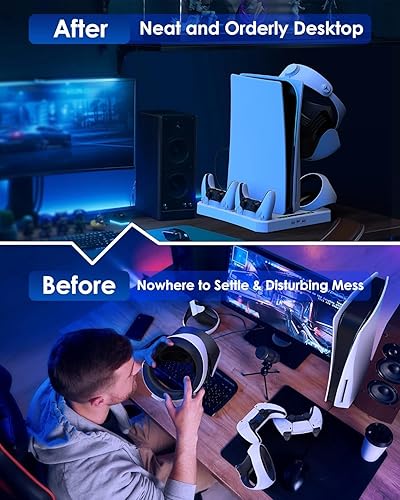 Miniatura 6 de HAPAW Charging Station for PS VR2 PS 5 with Cooling Fan & Accessories Organizer, PS5 PSVR 2 Controllers Charger Charging Dock, PS5 Console Cooling,