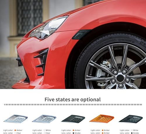 Miniatura 10 de Lámpara de marcador lateral ECE con tecnología LED OEM SMD para 86  GT86  BRZpara Scion FR-S 2012-2020 (lente transparente con luz blanca)