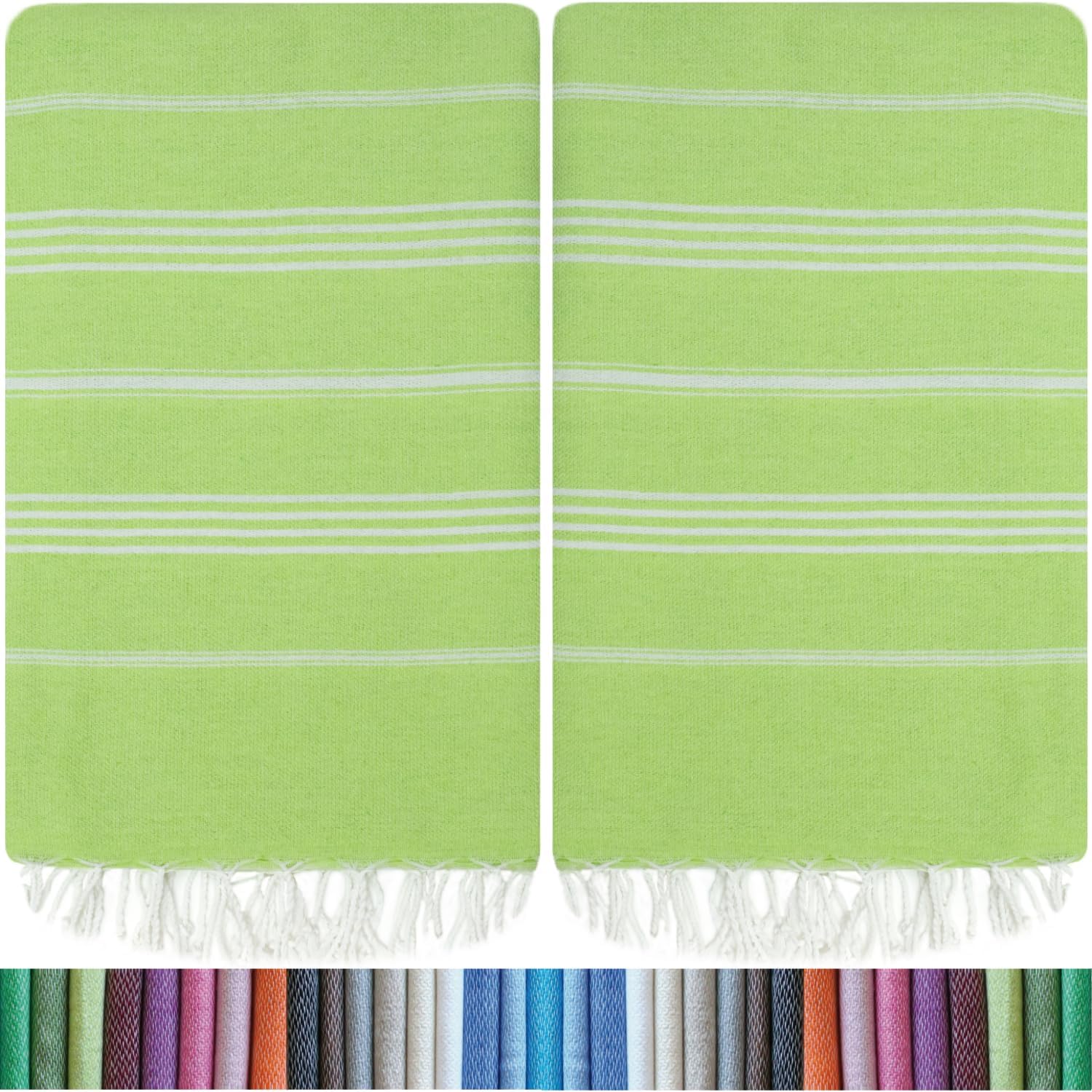 HAVLULAND Pack of 2 Turkish Beach Towels Oversized 39x71, 100