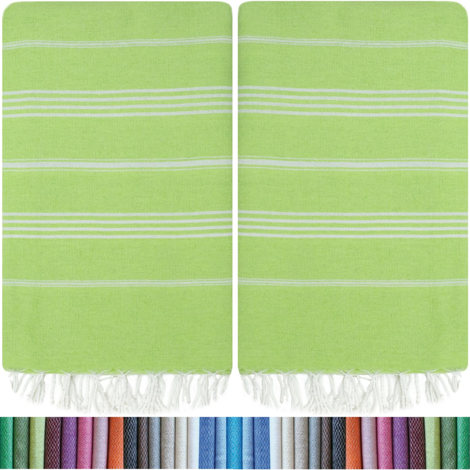 Amazon.com: HAVLULAND Turkish Beach Towels Pack of 2, Pistachio