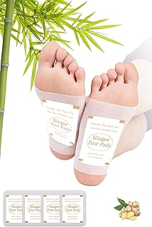 Foot Pads, Ginger FootPads, Natural Ginger Powder Bamboo Vinegar Foot Patches 20 Packs.