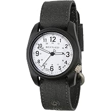 Bertucci Mens DX3 Black Comfort Canvas Band White Analog Dial Quartz Watch