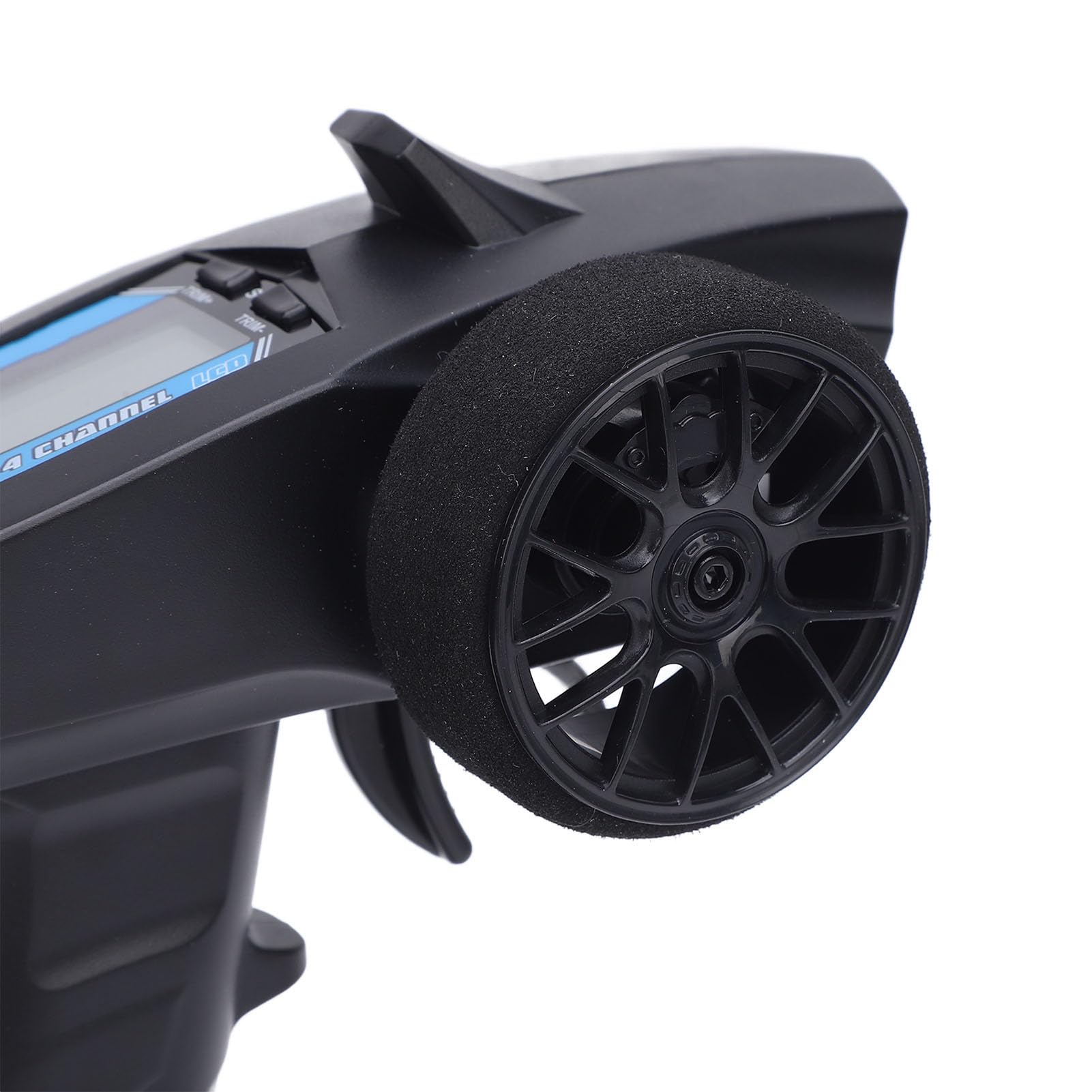 Transmisor de Control Remoto Versátil de 2,4 GHz y 4 Canales con Pantalla LCD para Coches y Barcos RC, Diseño Ligero de ABS, Ideal para Entusiastas, Paquete de 1 Unidad