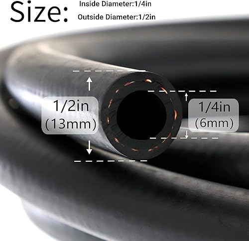 Miniatura 2 de Manguera de línea de combustible NBR de 14 pulgadas, manguera de goma de combustible marino flexible de goma negra, tubo de motores de gas de aceite