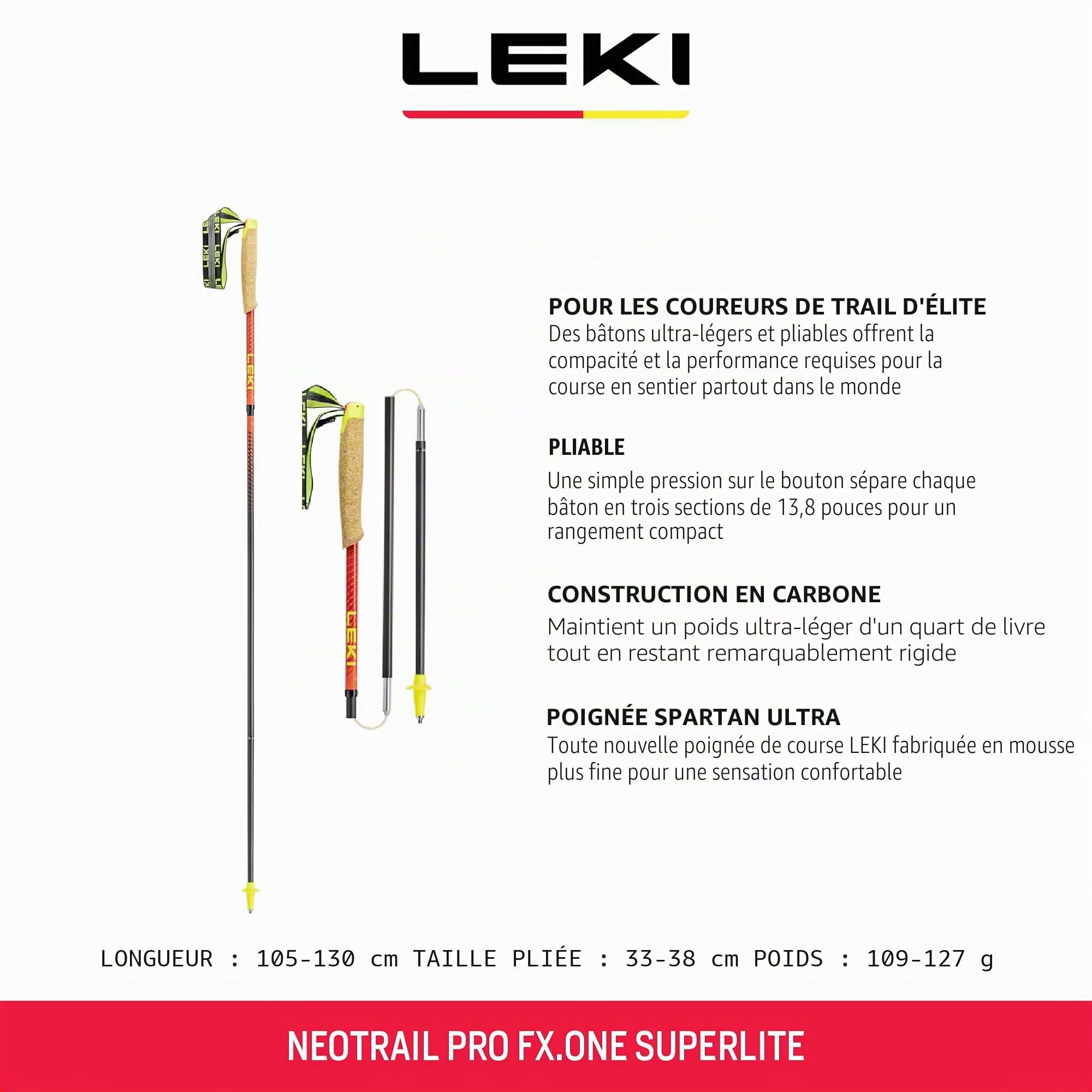 LEKI Neotrail Pro FX.One Superlite Bâtons de randonnée Pliables