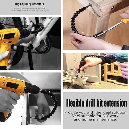 Miniatura 5 de Juego de extensión de broca flexible de 14 piezas, juego de extensión de soporte de broca de vástago hexagonal, 3 piezas, accesorio de broca de