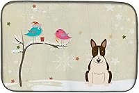 Vista 67 de Caroline's Treasures BB2508DDM - Tapete de secado de platos de perro de montaña bernés con regalos de Navidad entre amigos, tapete absorbente