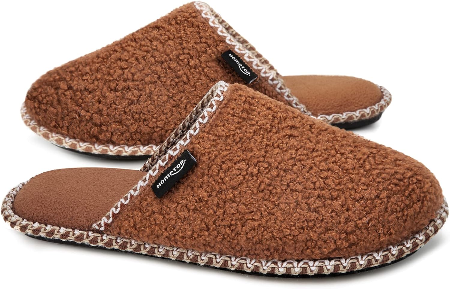 HomeTop Women's Fuzzy Fleece Memory Foam House Slippers
