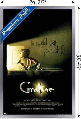 Vista 78 de Trends International Coraline - Be Careful One Sheet Wall Poster, 34L x 22.4W, Premium Poster & Clip Bundle
