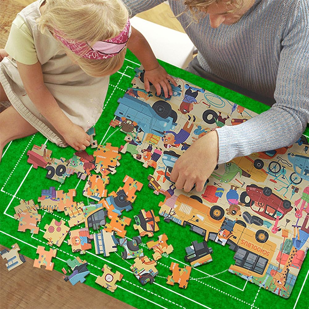 Ainiv Mata filcowa w kształcie puzzli, przenośna mata do przechowywania do 1500 szt. z liniami pomocniczymi, składana podkładka oszczędzająca dla dzieci i dorosłych