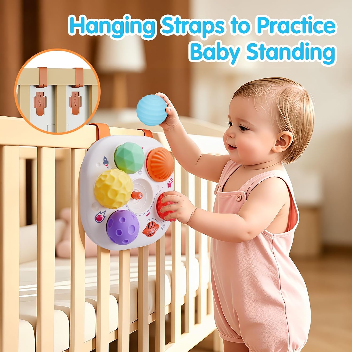 Baby Musical Light Up Toy with Soft Sensory Balls,Tummy Time Montessori Toys for Infant 6-12-18 Months,First 1st Birthday Gifts for Girls Boys