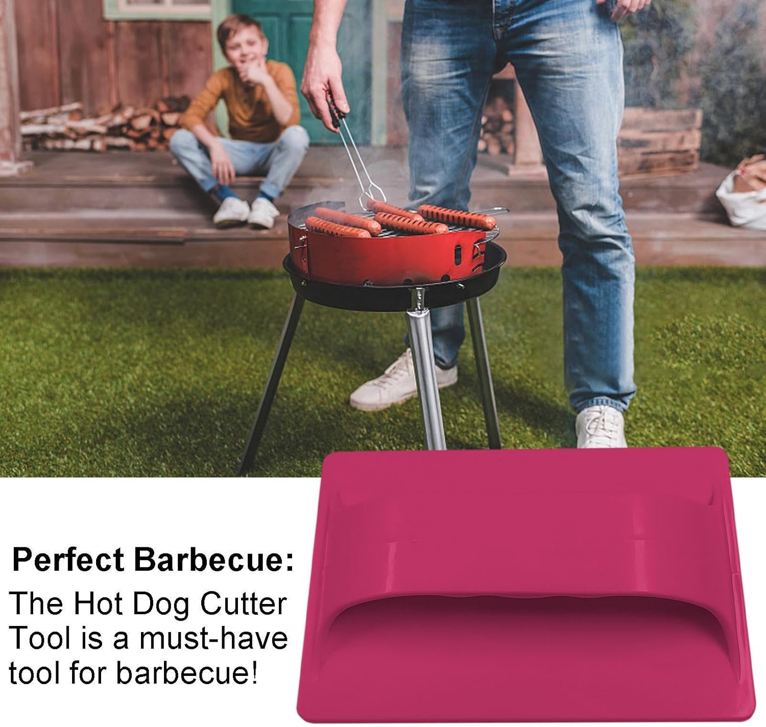 Hot Dog Cutter Slicer | Sturdy & Safe Hot Dog Slicer - Multifunctional Grilling Supplies Sausage Cutter with 15 Rows Serrations for Home Camping Hotel