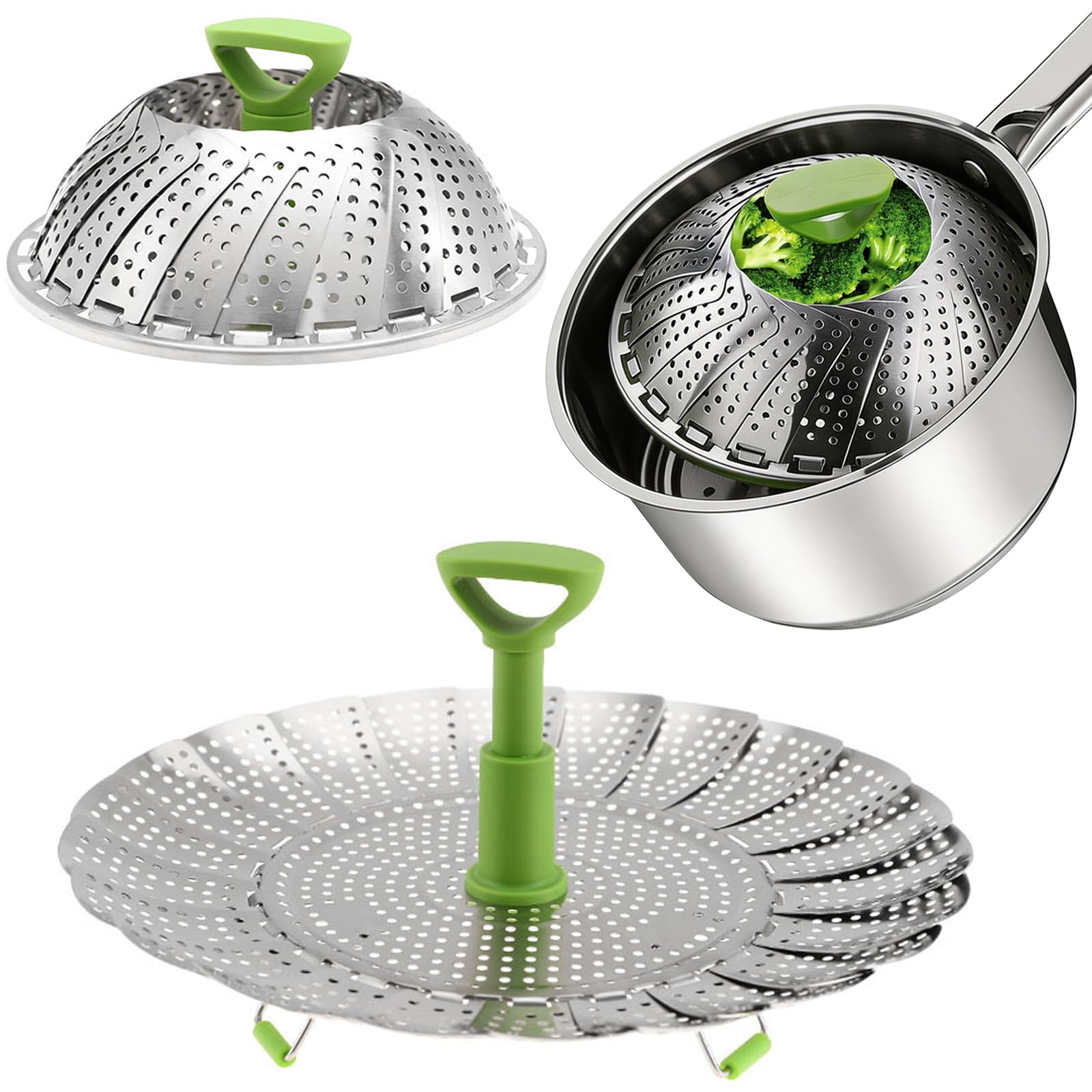 Cesta de vapor de verduras BetterJonny para preparar cenas r&aacute;pidas y saludables en casa