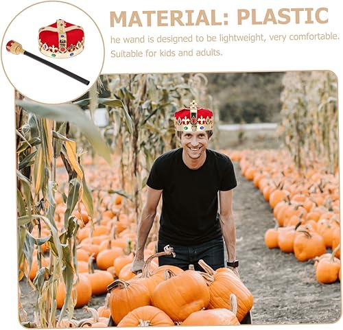 Miniatura 8 de Yardwe 1 juego de disfraces para fiesta de Halloween, Reyes, cosplay, cetro de reyes, accesorios de actuación, disfraz de rey real, barroco, rey