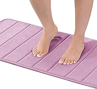 Vista 44 de Flamingo P Tapete de baño de espuma viscoelástica, antideslizante, de secado rápido, lavable a máquina, tapete de baño grueso para suelo de baño