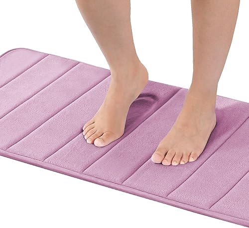 Miniatura 44 de Flamingo P Tapete de baño de espuma viscoelástica, antideslizante, de secado rápido, lavable a máquina, tapete de baño grueso para suelo de baño y