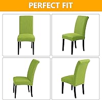 Vista 4 de Howhic Chair Covers for Dining Room Set of 4, Stretchy Dining Chair Covers, Textured Jacquard Kitchen Chair Slipcovers, Classy Decor for Home and