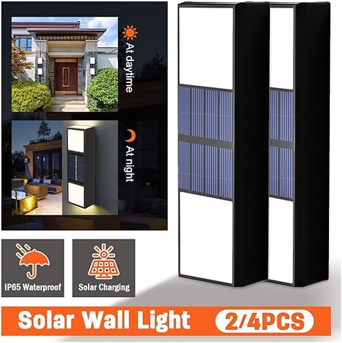 Miniatura 3 de VALOYI Lámpara solar LED para exteriores, impermeable, para decoración de jardín, balcón, patio, calle, pared, jardín, lámpara solar para exteriores