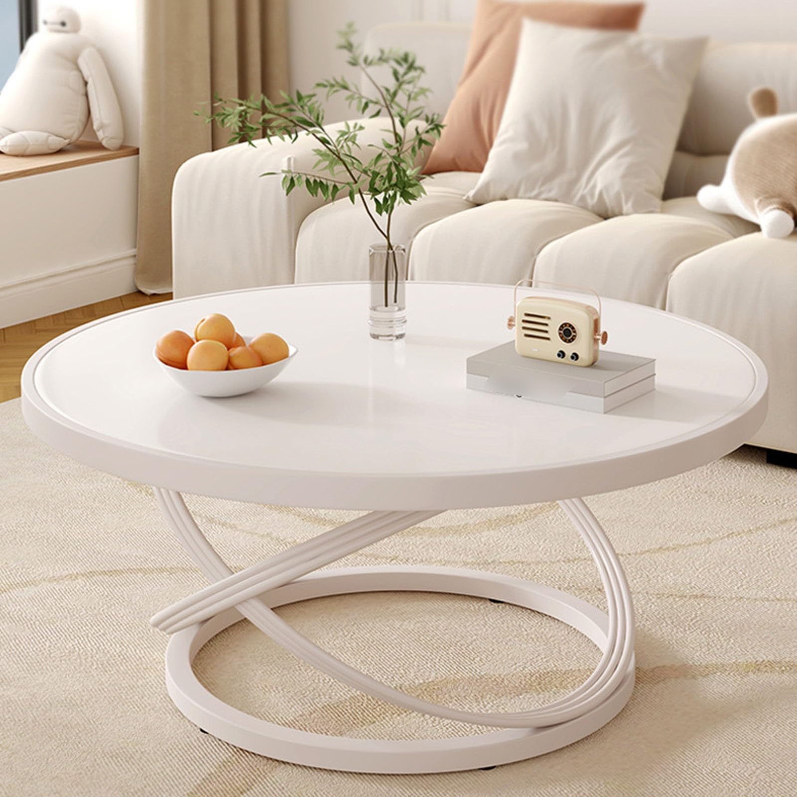 【SALE中】スパイラルデザイン コーヒーテーブル 80cm Amazon｜DNGXAOYA モダンセントラルテーブル、シンプルなラウンド