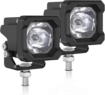 LED Pods, Niking Auto 2Pcs 2 Inch 50W LED Cubes Square Spot Driving Ditch Light Pods Off Road Reverse Fog Light for Truck Pickup UTV ATV SUV 4x4 Car Motorcycle E-Bike Boat