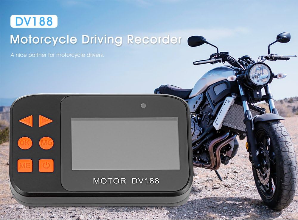 Bike Camera,AUTOLOVER DV188 Motorcycle Dash cam 1080p Dual Lens Motorcycle Recording Camera 2.7" LCD Screen 130 Degree Angle Motorcycle Driving Recorder with G-Sensor Function