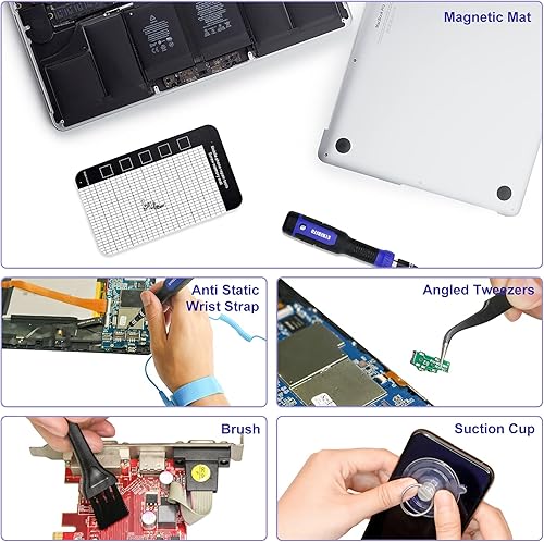 Miniatura 8 de STREBITO Juego de destornilladores de precisión de 191 piezas de destornillador de punta múltiple de 14 pulgadas herramienta de mejora del hogar kit