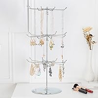 Vista 3 de Polmart Soporte de exhibición giratorio de encimera ajustable de altura de nivel de servicio medio (plata, 3 niveles)