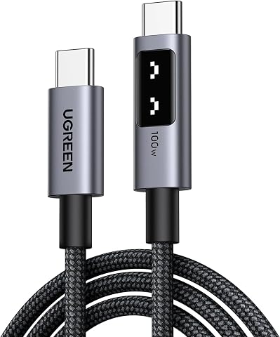 UGREEN Uno USB-C 100W 5A QC PD Örgülü Hızlı Şarj Kablosu, 1 Metre, Siyah, 35501