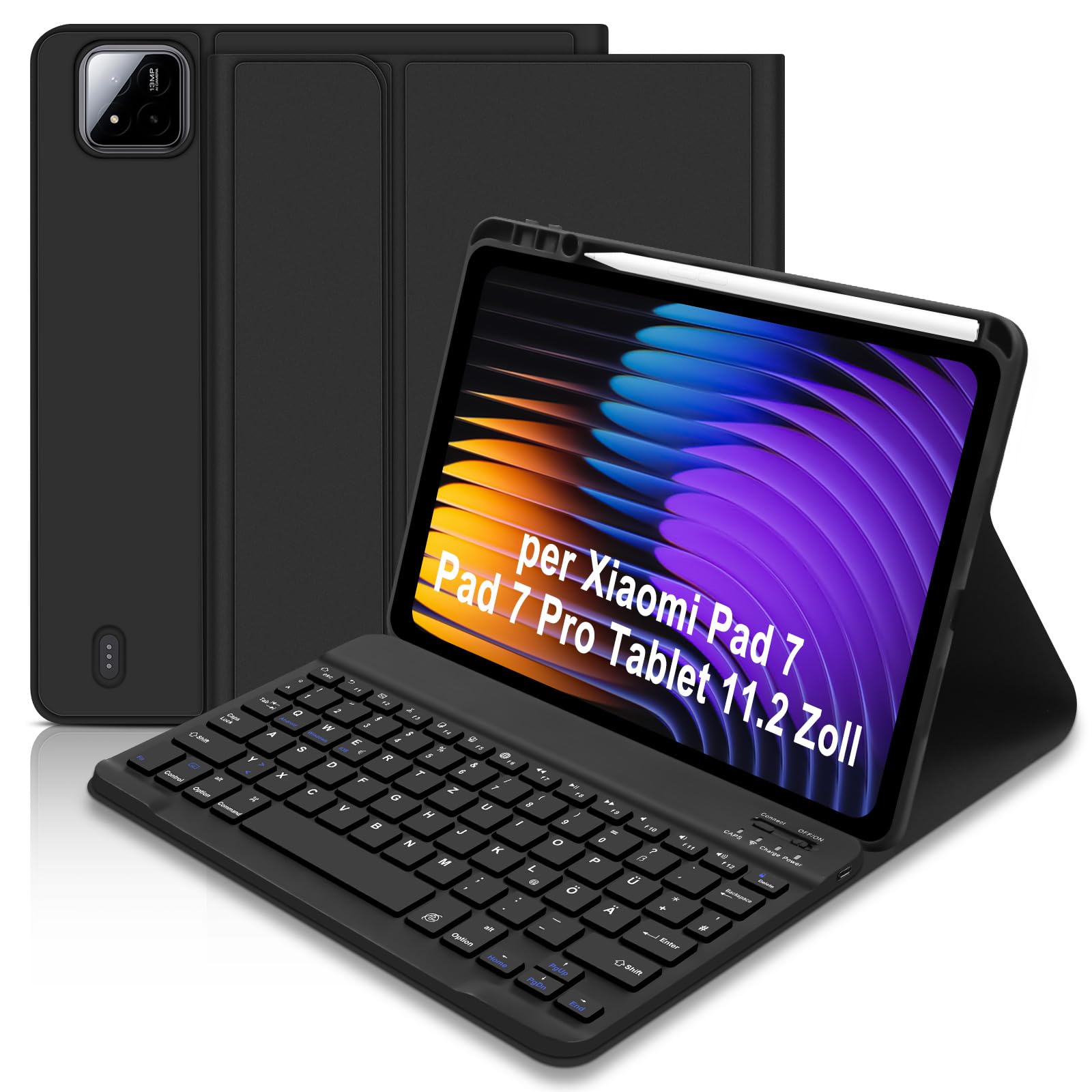 Case with Keyboard for Xiaomi Pad 7/7 Pro 11.2 Inch 2025, German